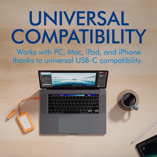 LaCie Rugged Mini SSD 1TB Solid State Drive - USB 3.2 Gen 2x2, speeds up to 2000MB/s, Compatible with PC, Mac, and iPad (STMF1000400) - Image 4