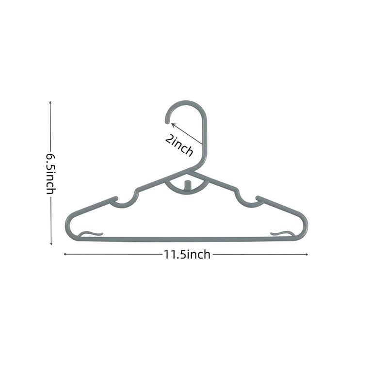 VIIBASE 60Pcs Grey Baby Nursery Closet Hangers Non-Slip Laundry Infant Pant Hanger For Newborn Clothes Gift Stackable Hangers Save Space Ultra-Thin Child Coat Hanger For Girl Boy Toddler Kid - Image 2
