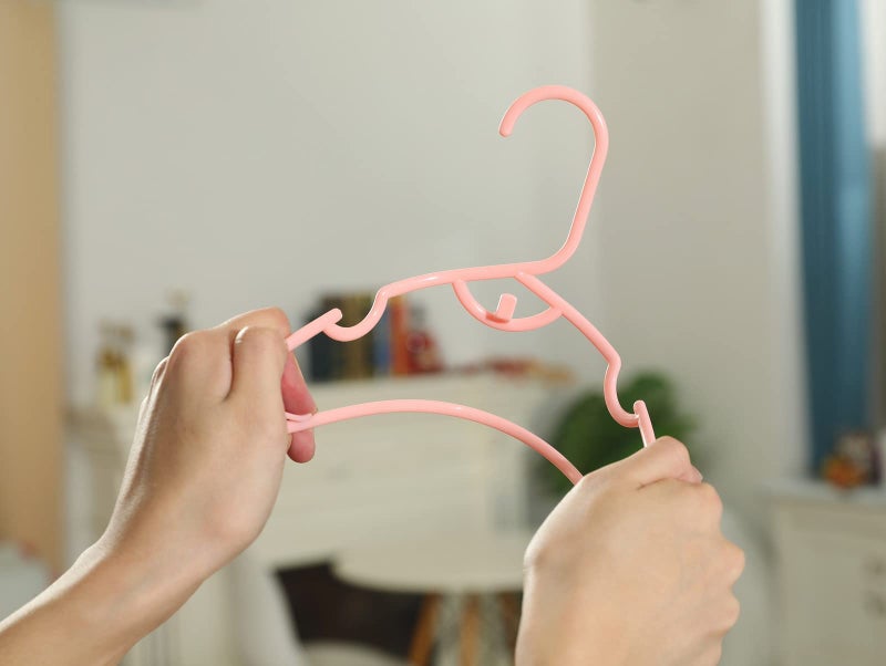VIIBASE 60Pcs Grey Baby Nursery Closet Hangers Non-Slip Laundry Infant Pant Hanger For Newborn Clothes Gift Stackable Hangers Save Space Ultra-Thin Child Coat Hanger For Girl Boy Toddler Kid - Image 3