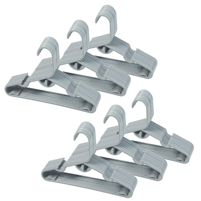 VIIBASE 60Pcs Grey Baby Nursery Closet Hangers Non-Slip Laundry Infant Pant Hanger For Newborn Clothes Gift Stackable Hangers Save Space Ultra-Thin Child Coat Hanger For Girl Boy Toddler Kid - Image 1