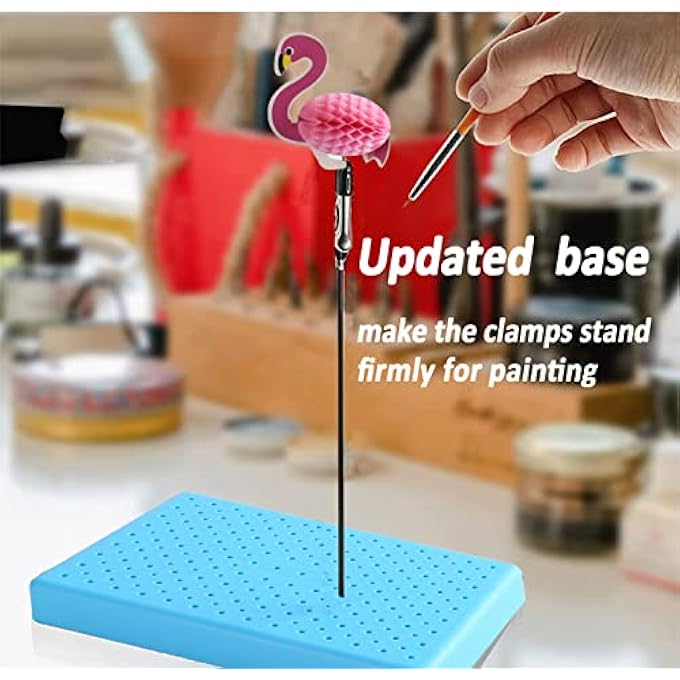 SPRAY PAINT CLAMPING, AIRBRUSH HOLDER CLAMP, SPRAY GUN BRACKET, PAINTING STAND BASE AND 10 PCS CROCODILE CLIPS HOLDERS STAND FOR HOBBY MODELING - Image 4