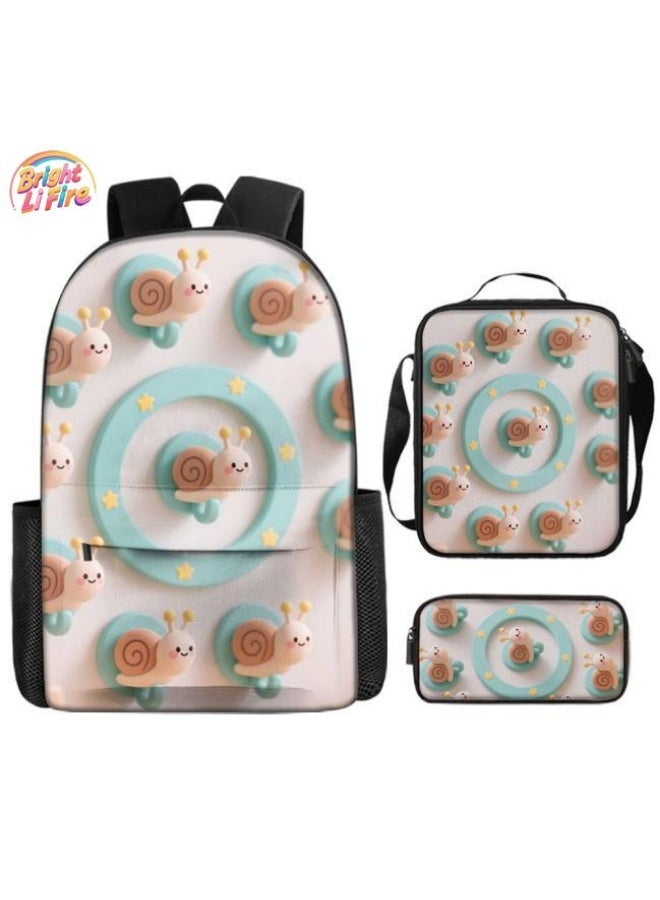 Bright Li Fire Unlock the new fashion of childish fun! Three-piece set of bags, cartoon elements for children and teenagers (students, children, friends' outings, mountain climbing, schooling, etc. can be used) - 2 - Image 1