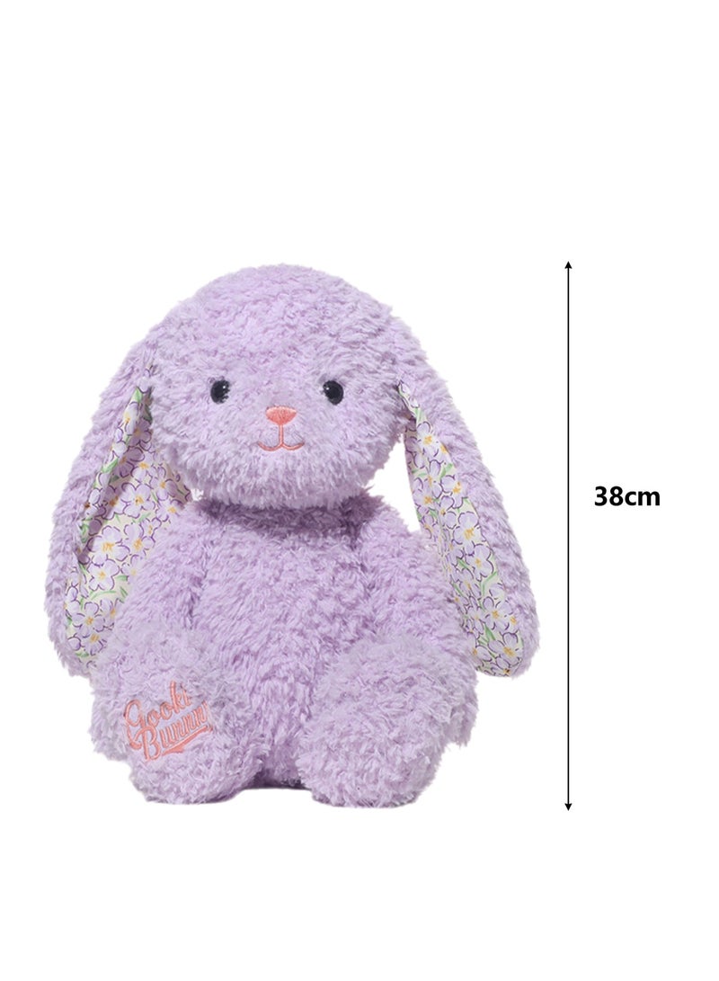 38cm Cute Rabbit Plush Toy, Kawaii Plush Toy, Soft and Cute Bunny Stuffed Toy for Boys and Girls, Comforting Doll Birthday Gift (Purple) - Image 2