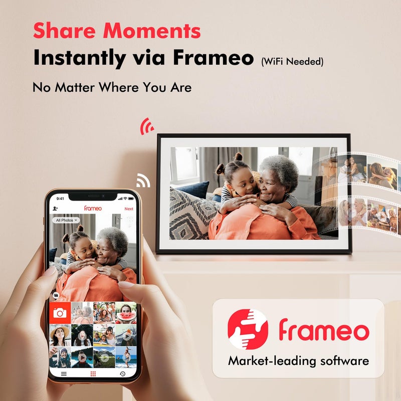 Pastigio Digital Picture Frame, 15.6 Inch Large Frameo Digital Photo Frame WiFi, 32GB, 1920 * 1080 IPS HD Touch Screen, Tabletop&Wall-Mounted, Share Picture Video, Birthday, Wedding, for Mom - Image 4