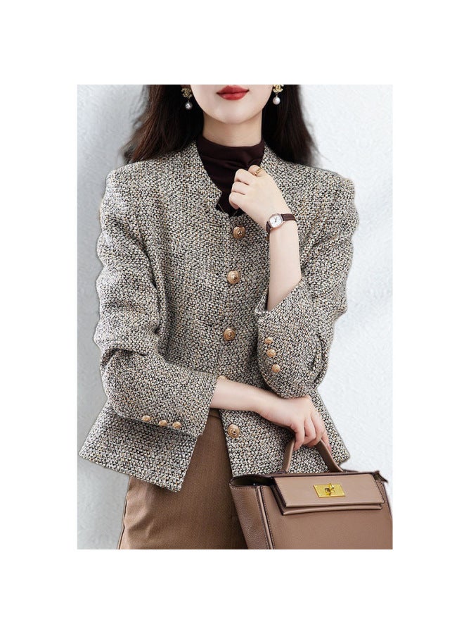 Designer-inspired Chanel-style Jacket For Women, Autumn Tweed Short Coat, Autumn Fashion Versatile Top For Women