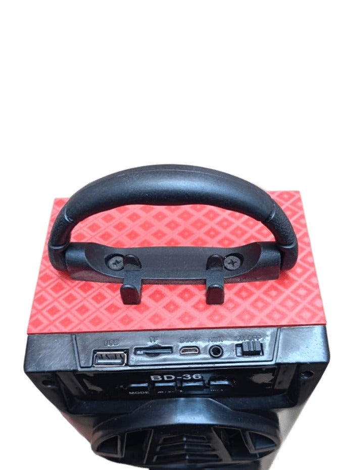 Portable wireless Bluetooth speaker with USB, FM radio and AUX power that delivers high-quality sound, dynamic light show, high-quality audio, and rechargeable battery. - Image 4