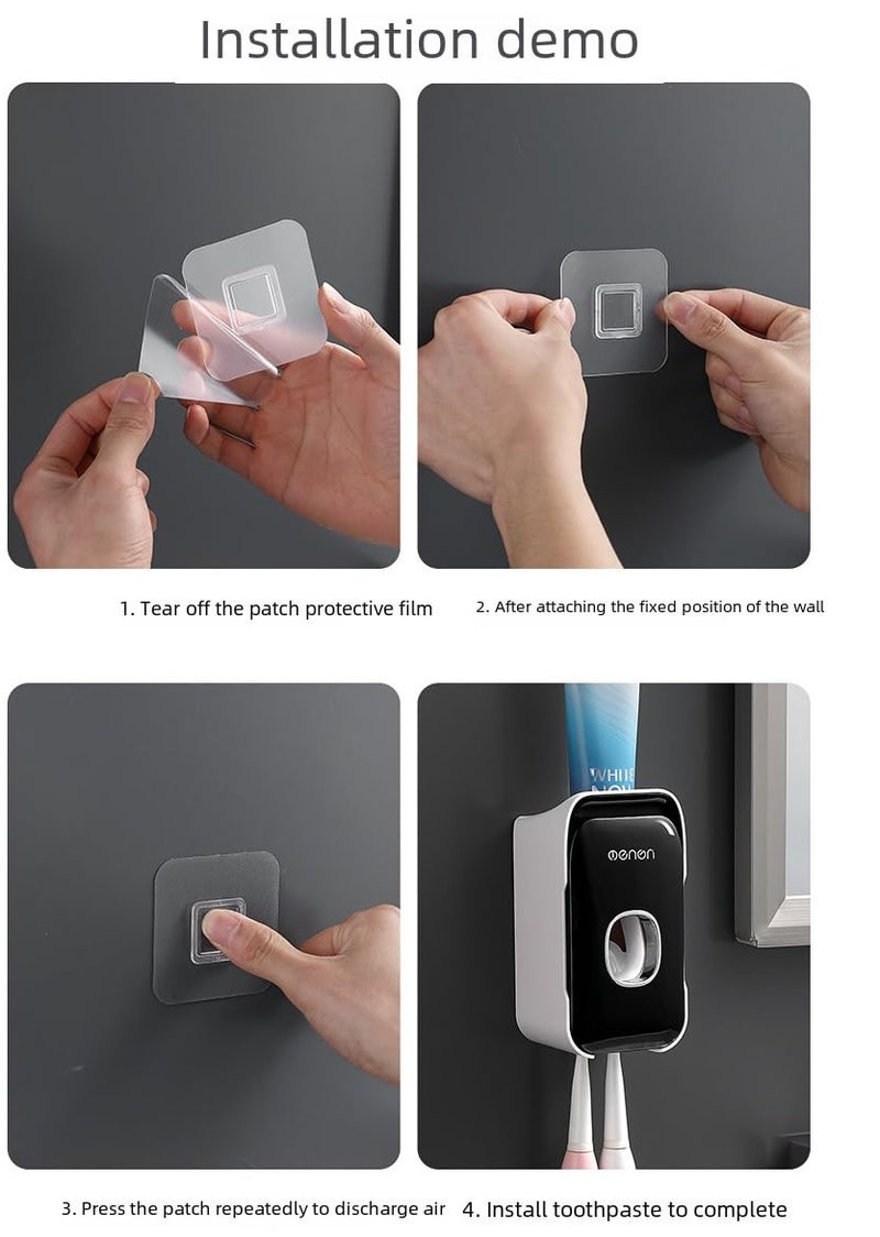 FYCAN Automatic Toothpaste Dispenser Squeezer with Toothbrush Holder Wall Mounted Bathroom Accessories Sets - Image 3