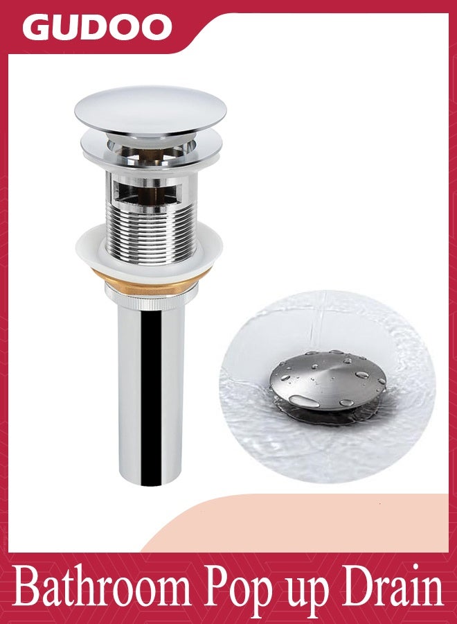 GUDOO تصريف حوض الحمام بنظام النقر، مصفاة حوض نحاسية لتجميع المياه في الحمام، سدادة لحوض السفن، مقاومة للانسداد - Image 1