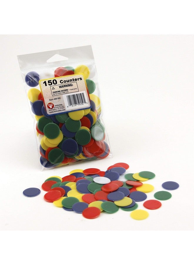 Hygloss رقائق بنغو ملونة من هايغلوس - أقراص بلاستيكية ملونة لعد النقاط، رموز الألعاب، علامات - غير شفافة، 7/8 بوصة، 150 حزمة - Image 3