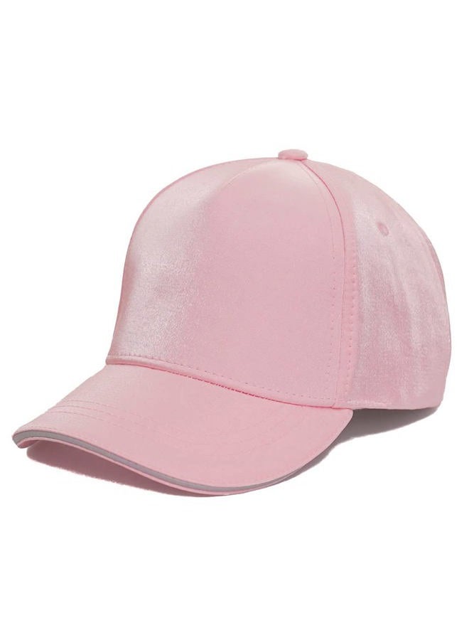 Awhale Boys' and Girl's Baseball Hat – Cotton Toddler Cap with Ponytail & Messy Bun Opening for Ages 2-12 | Adjustable Buckle, Light Pink, 6-12 Years - Image 1
