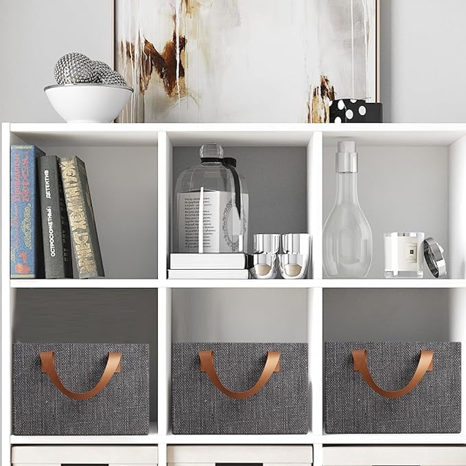 VETMOC VETMOC Wardrobe Organizer for Clothes with Metal Frame Rectangle Storage Baskets for Clothing Fabric Storage Box with Handles Shelf Basket for Storage Clothes Pants Jeans Sweater PACK OF 2 - Image 2