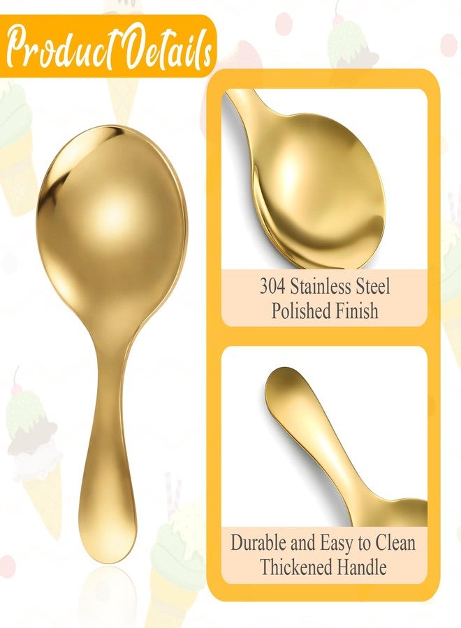 Macuezu 4 PCS Stainless Steel Coffee Scoop, Gold Measuring Spoons for Canisters, Small Short Handle Tablespoon for Tea, Sugar, Ice Cream, Dessert - Dishwasher Safe, Rustproof - Image 3