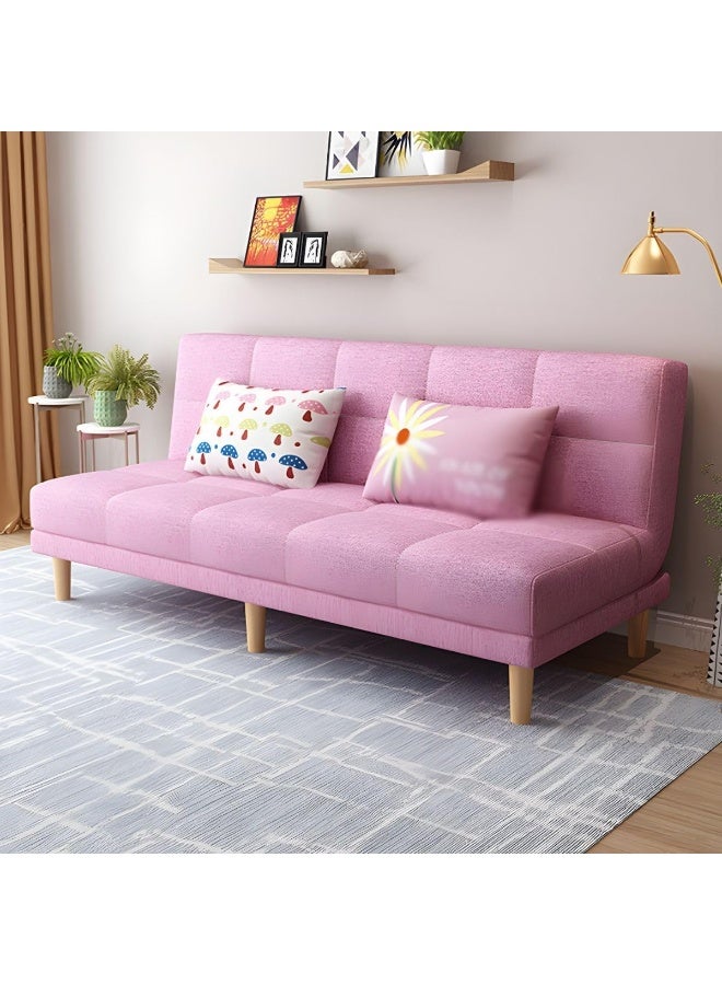 Generic Armless Sofa Bed with Tight-Back Design in modern Blend Fabric (Pinkish)  - Image 1