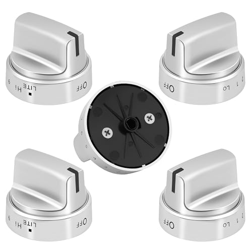 PANDEELS WB03X24818 Stainless Steel Compatible with GE Stove Replacements - Gas Range Burner Control Knob Replace 4363588, AP5989029, PS11729081, EAP11729081 (Pack of 5,Not Universal) - Image 1