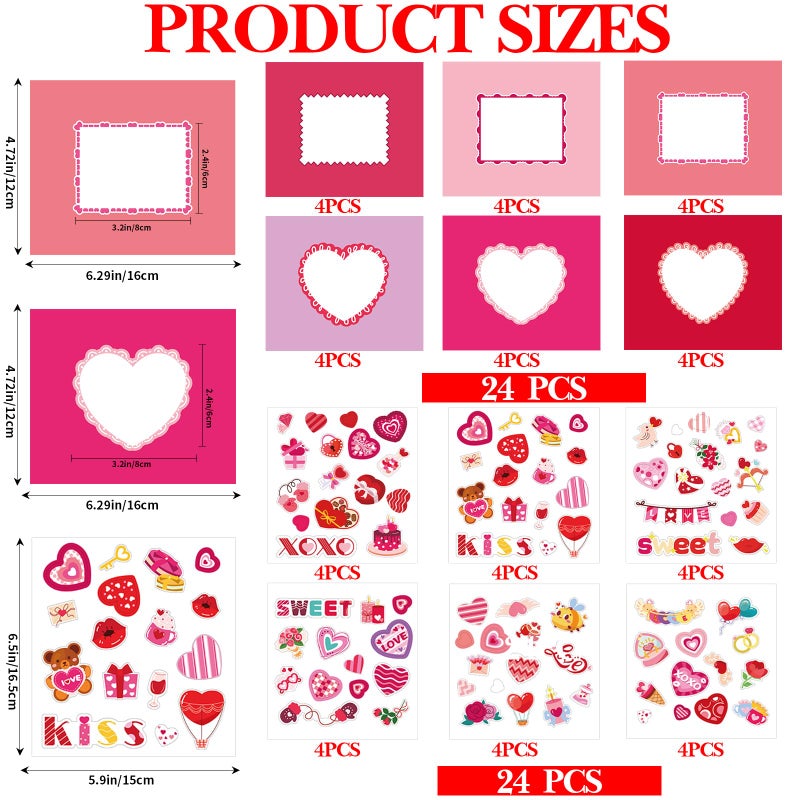 FOIMAS Valentine's Day Picture Frame Craft Kit, 24 Pack Sweet Love DIY Photo Frame Paper Craft for Valentine's Day Gift Craft Home Decoration - Image 2