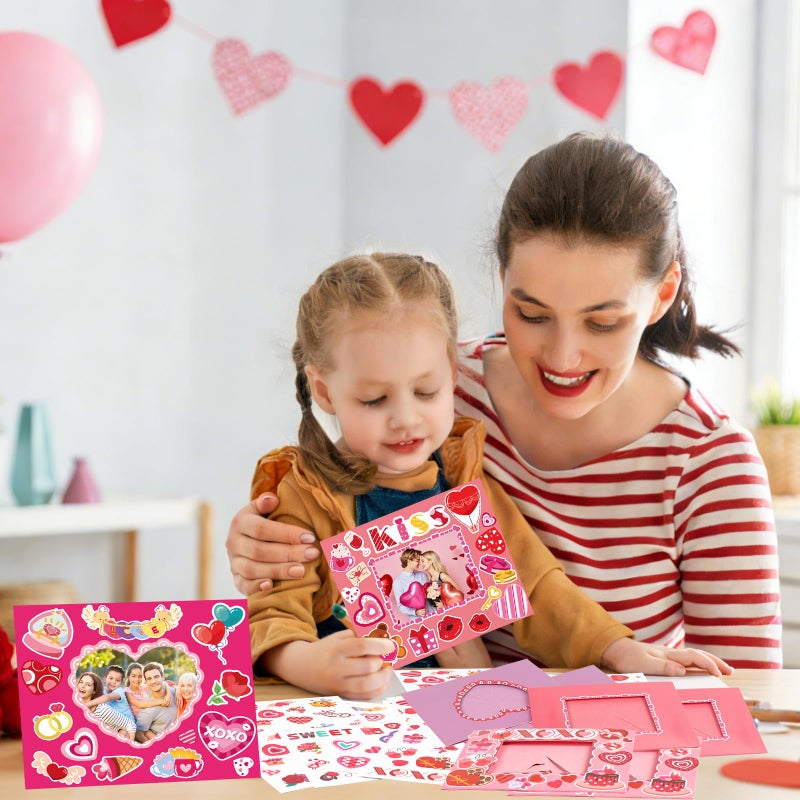 FOIMAS Valentine's Day Picture Frame Craft Kit, 24 Pack Sweet Love DIY Photo Frame Paper Craft for Valentine's Day Gift Craft Home Decoration - Image 5