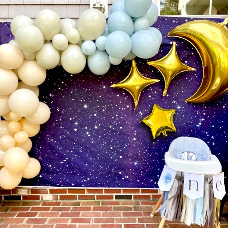 SONICEBUY 54Pcs Star Foil Balloons Moon Foil Mylar Balloons Kit with 50Pcs Gold Star Balloons and 4Pcs Large Moon Foil Balloons for Baby Shower Christmas Anniversary Engagement Wedding Birthday Party Decoration - Image 4