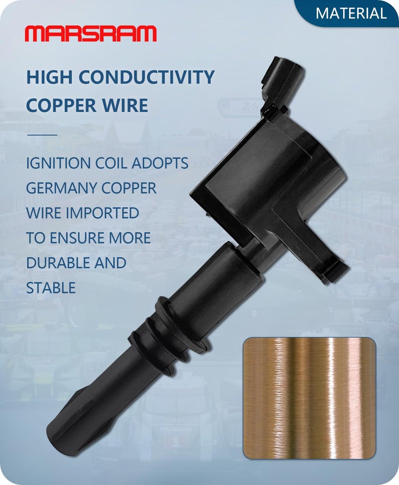 Marsram Ignition Coil Pack FD508 for 2004 2005 2006 2007 2008 Ford F150 Expedition Explorer F350 F250 F450 Super Duty Mustang 5.4L 4.6L Lincoln Navigator Mark LT 6.8L V8 V10 for DG511 8pcs - Image 5