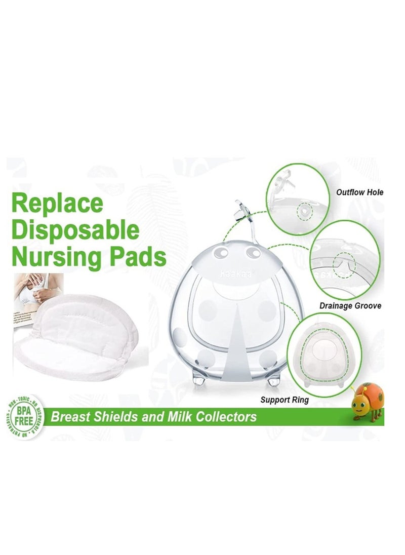 haakaa - Haakaa Ladybug Breast Milk Collector Breast Shells Wearable Nursing Cups Breastmilk Saver Letdown Catcher for Pumping, Breastfeeding Moms, Protect Sore Nipples (75 ml x 2) - Image 1