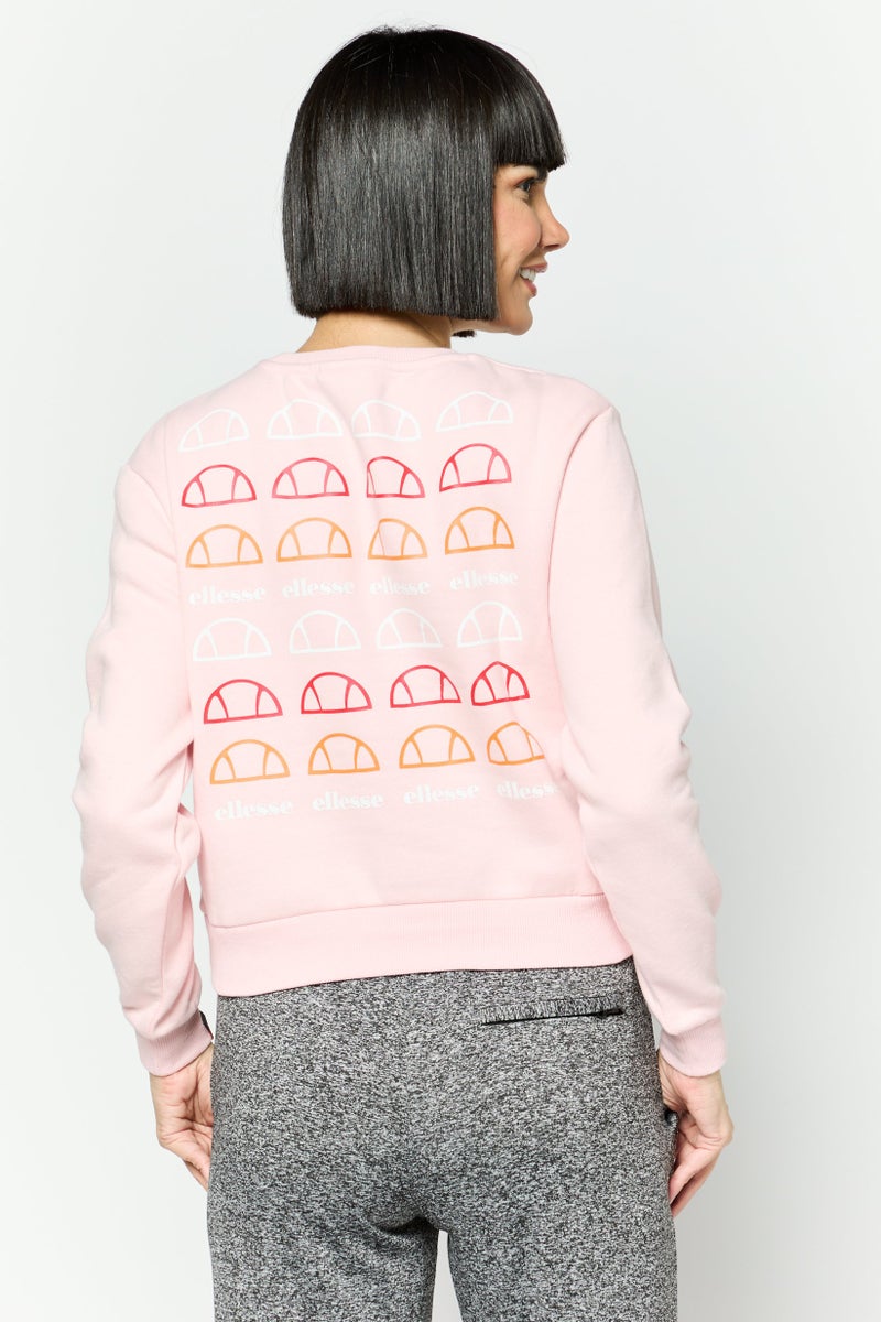 Ellesse ملابس رياضية نسائية بأكمام طويلة مناسبة، خارجية، سويت شيرت، وردي - Image 3