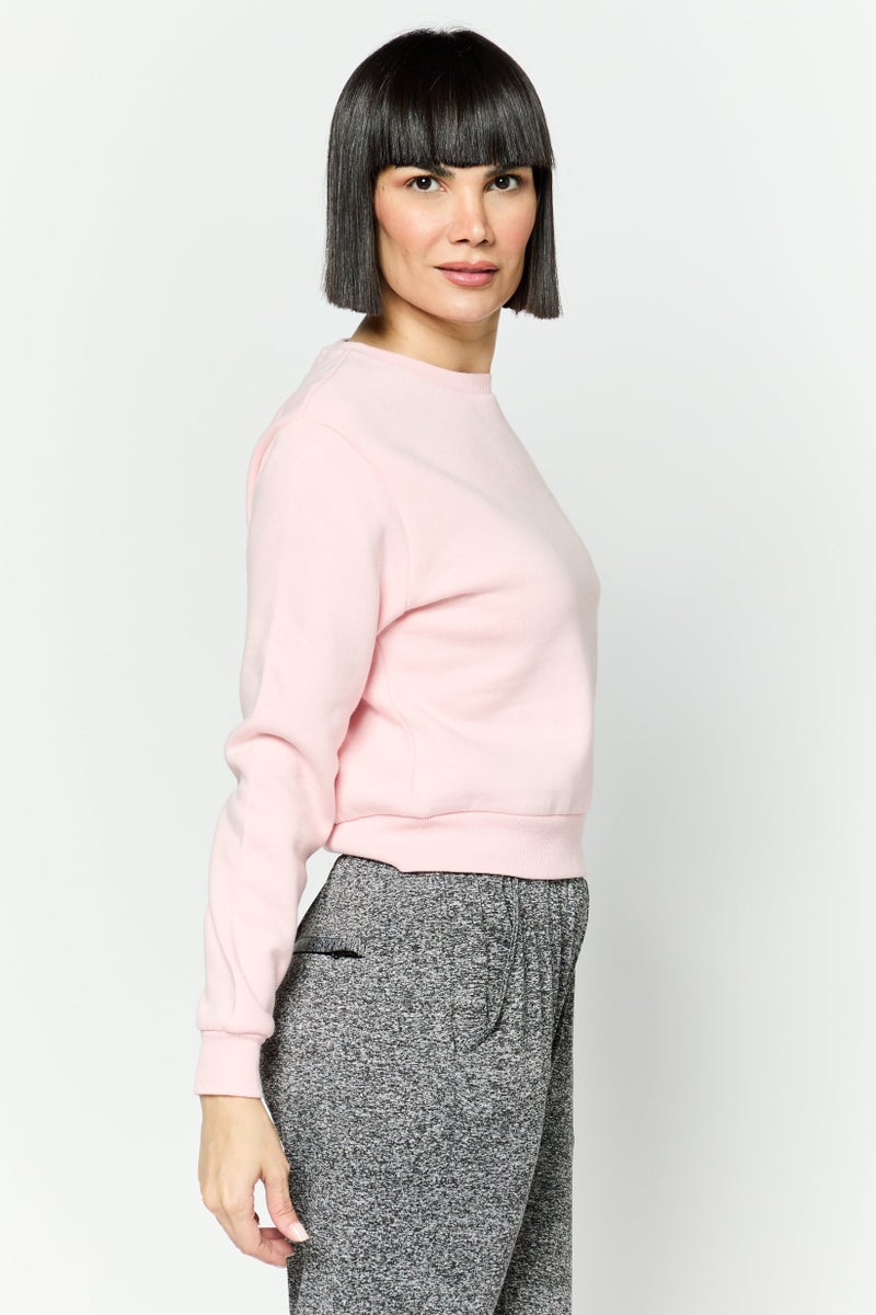 Ellesse ملابس رياضية نسائية بأكمام طويلة مناسبة، خارجية، سويت شيرت، وردي - Image 4