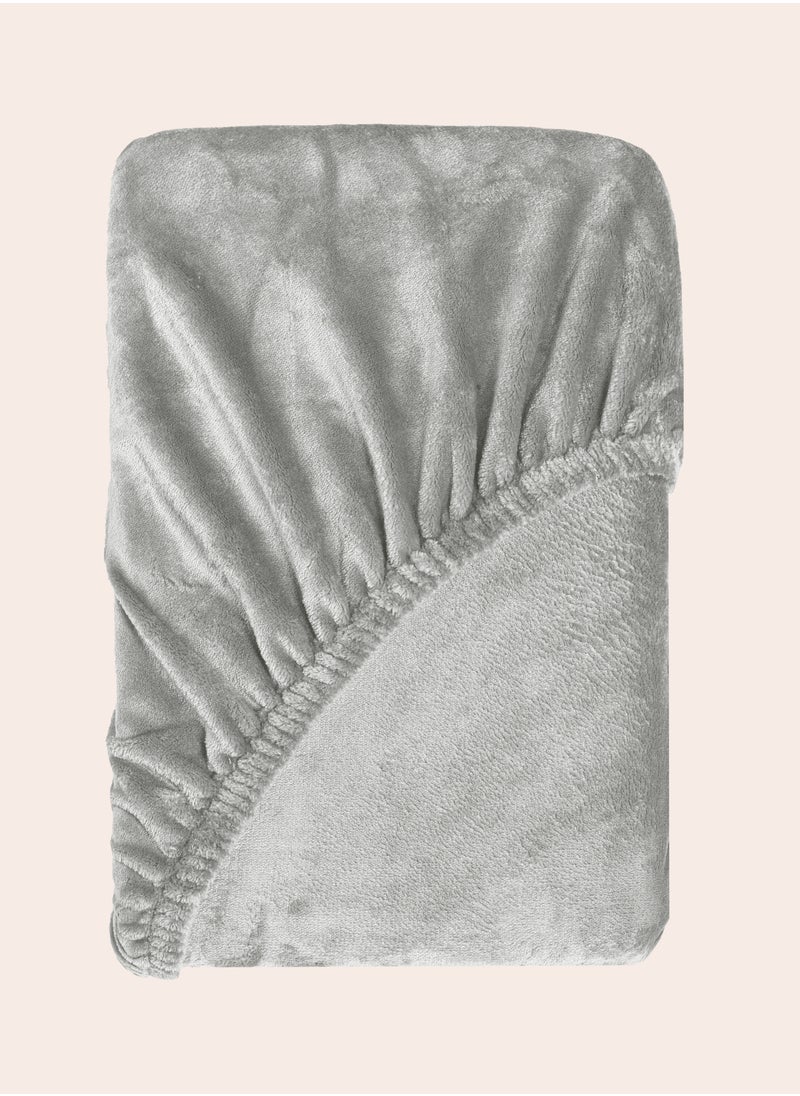 مورانو ملاءة مخملية ملائمة 200 × 200 × 25 سم - فضي  - Image 3