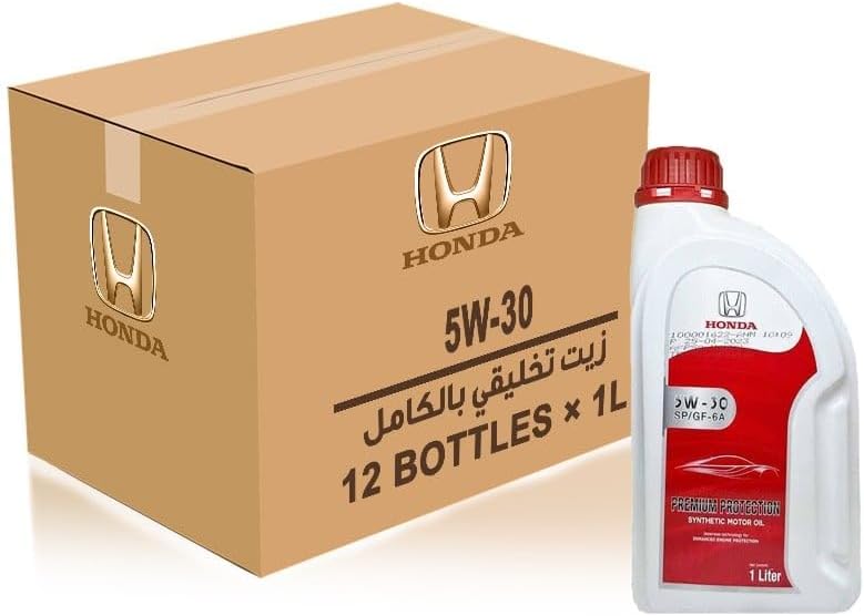 زيت محرك صناعي عالي الجودة من هوندا بريميوم بروتيكشن، نوع SP/GF 5W30 (علبة تحتوي على 12 عبوة، كل عبوة سعتها لتر واحد)