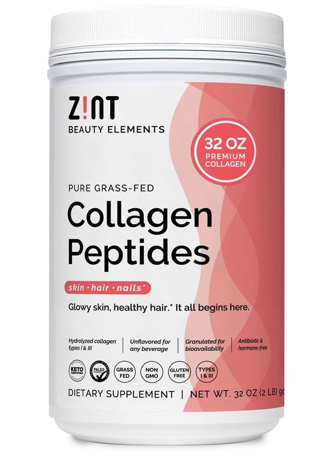Zint Collagen Peptides Powder (32 oz): Paleo & Keto Certified - Granulated Collagen Hydrolysate Types I & III for Enhanced Absorption - Enzymatically Hydrolyzed Protein for Women & Men - Image 1