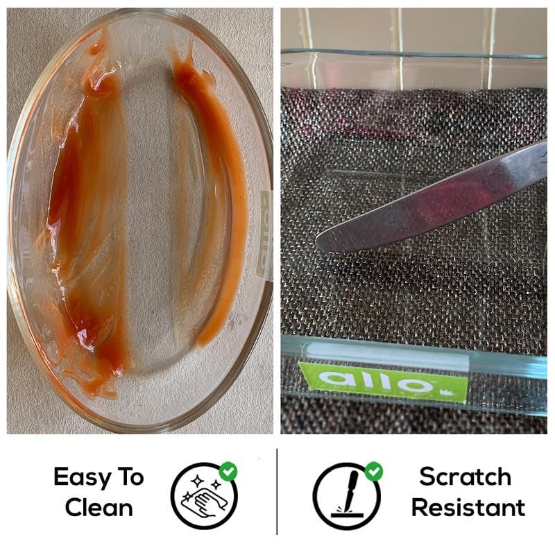 Allo Borosilicate Oval Glass Baking Dish, Baking Tray, Oven and Microwave Safe, 1600ml, Transparent - Image 5