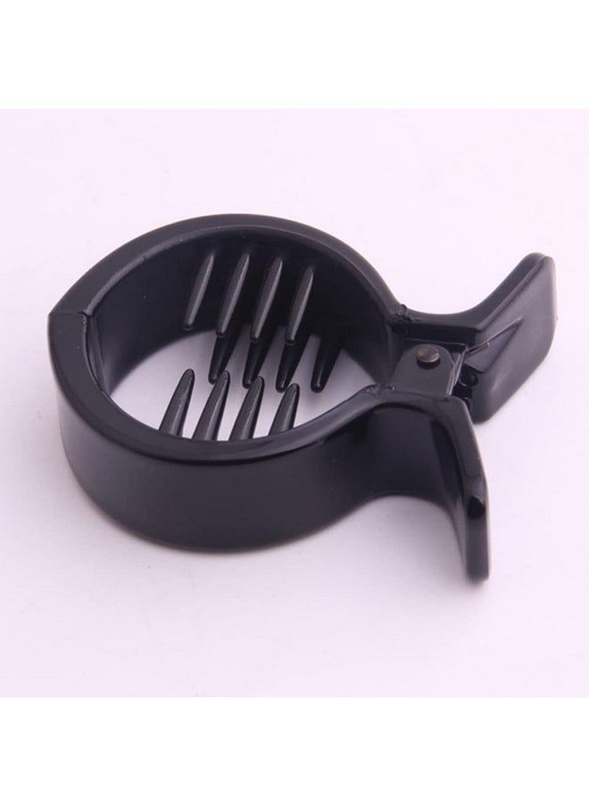 Teensery 4 Pcs Black Plastic Hair Claw Clips Fish Shape Hair Jaw Clips Clamps Non Slip Hair Barrettes Ponytail Holder Hair Accessories for Women and Girls  - Image 2