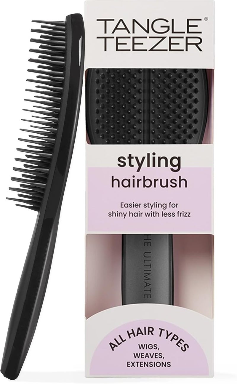 TANGLE TEEZER | The Ultimate Styler Hairbrush | Maintains & Blends Wigs, Weaves, Extensions & Clip-Ins | Finishing Brush for Adding Volume, Texture, Shine & Brushing Out Curls | Jet Black - Image 1