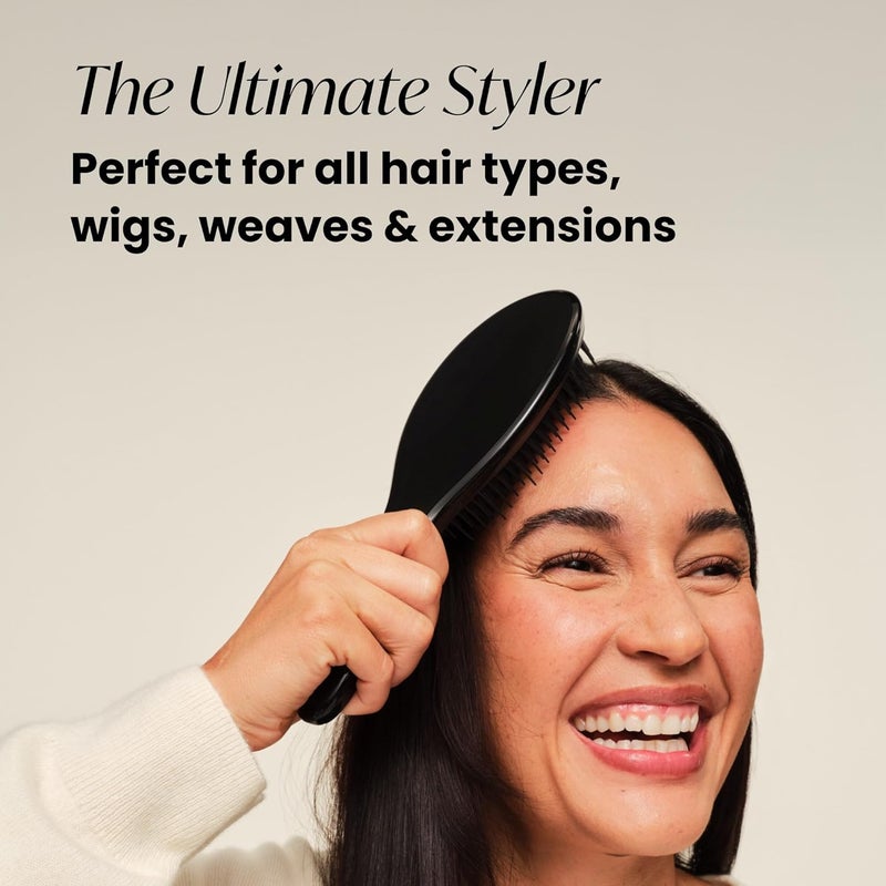TANGLE TEEZER | The Ultimate Styler Hairbrush | Maintains & Blends Wigs, Weaves, Extensions & Clip-Ins | Finishing Brush for Adding Volume, Texture, Shine & Brushing Out Curls | Jet Black - Image 3