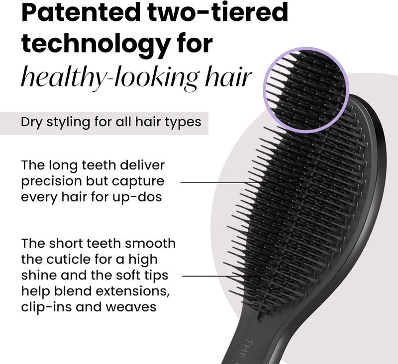 TANGLE TEEZER | The Ultimate Styler Hairbrush | Maintains & Blends Wigs, Weaves, Extensions & Clip-Ins | Finishing Brush for Adding Volume, Texture, Shine & Brushing Out Curls | Jet Black - Image 2