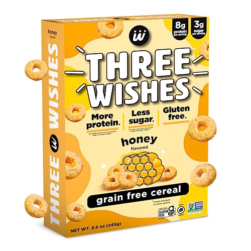 Three Wishes Protein and Gluten-Free Breakfast Cereal by Three Wishes (1-Pack) - High Protein and Low Sugar Snack - Vegan, Kosher, Grain-Free and Dairy-Free - Non-GMO (Honey) - Image 1