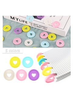 SYOSI 50Pcs Disc Binding Rings Multicolor Heart Plastic Binder Book Keychain Flexible for Scrapbooking Planners Cards Document Stack Calender Organization School Home Use 5 Colors 35mm  - Image 2