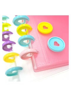 SYOSI 50Pcs Disc Binding Rings Multicolor Heart Plastic Binder Book Keychain Flexible for Scrapbooking Planners Cards Document Stack Calender Organization School Home Use 5 Colors 35mm  - Image 3