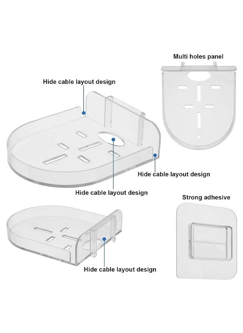 Generic 3 Pcs Acrylic Small Wall Shelf, Surveillance Bracket with Adhesive, Mini Floating Wall Shelves for Security Cameras, Webcam, Speakers, Baby Monitors, Easy to Install No Drill,11*9.5*3cm  - Image 2