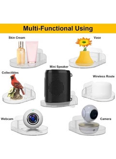 Generic 3 Pcs Acrylic Small Wall Shelf, Surveillance Bracket with Adhesive, Mini Floating Wall Shelves for Security Cameras, Webcam, Speakers, Baby Monitors, Easy to Install No Drill,11*9.5*3cm  - Image 3