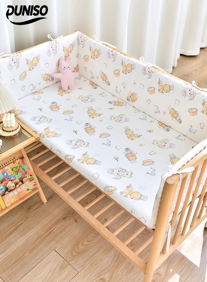 DUNISO وسادة حافة سرير الأطفال، لف سرير الأطفال مبطن، وسادة حماية سرير الأطفال، ناعمة، قابلة للتنفس، مضادة للاصطدام، مناسبة لحماية سياج السرير، 28*200 سم - Image 1