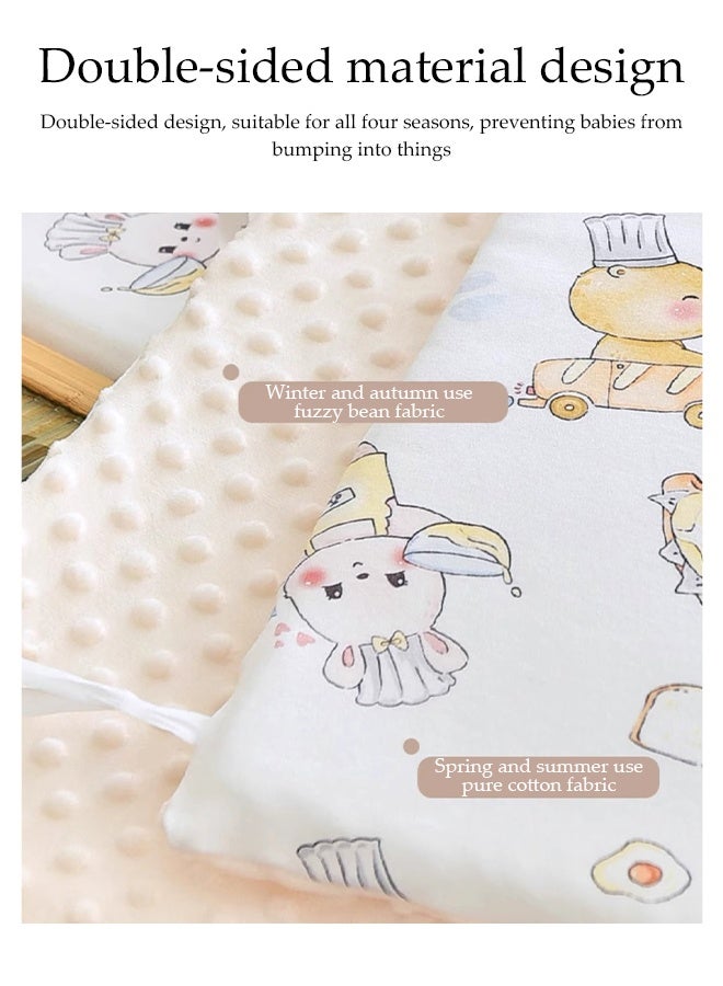 DUNISO وسادة حافة سرير الأطفال، لف سرير الأطفال مبطن، وسادة حماية سرير الأطفال، ناعمة، قابلة للتنفس، مضادة للاصطدام، مناسبة لحماية سياج السرير، 28*200 سم - Image 3