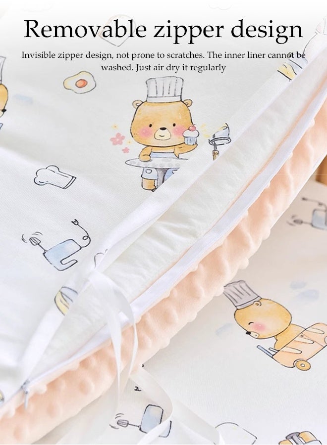 DUNISO وسادة حافة سرير الأطفال، لف سرير الأطفال مبطن، وسادة حماية سرير الأطفال، ناعمة، قابلة للتنفس، مضادة للاصطدام، مناسبة لحماية سياج السرير، 28*200 سم - Image 4