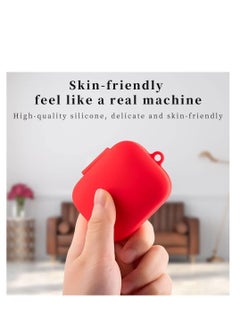 Generic Soft Silicone Protective Case Cover Compatible with Apple AirPods LIBERTY 4PRO Case with  (RED COLOR)  - Image 3