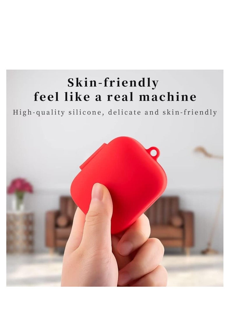 ماركة غير محددة Soft Silicone Protective Case Cover Compatible with Apple AirPods LIBERTY 4PRO Case with  (RED COLOR)  - Image 3