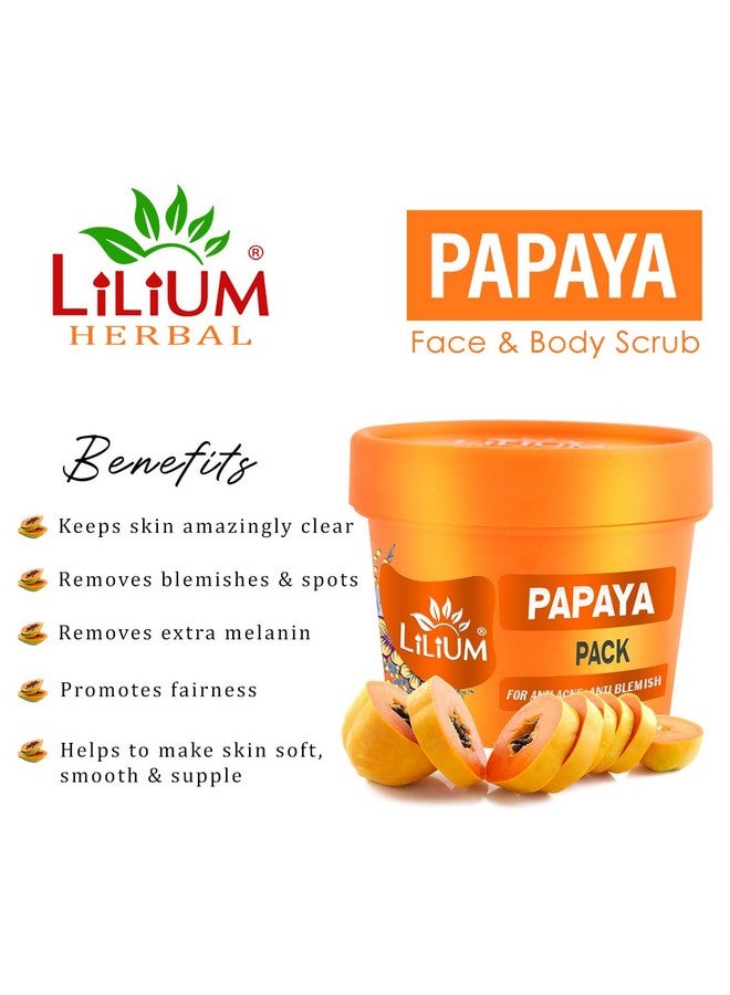 Lilium Papaya Scrub 100g, For Anti Acne & Anti Blemish, Ultra Glow Feel Fresh & Smoothness, No Harmful Chemical & Paraben Free - Image 2