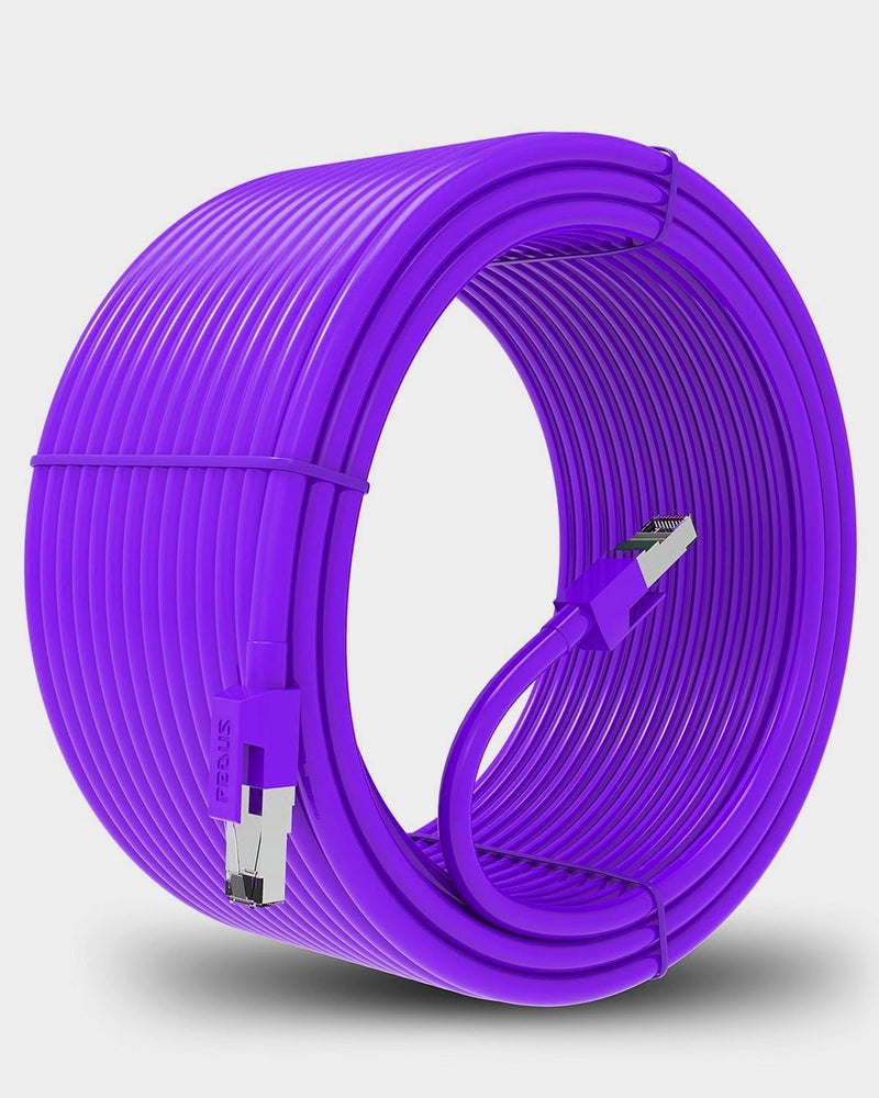 FEDUS كابل إيثرنت Cat6، 10 متر عالي السرعة 550MHZ / سرعة 1 جيجابت كابل LAN UTP، كابل شبكة إنترنت RJ45، سلك LAN، كابل كمبيوتر باتش جيجابت فئة 6 باللون الأرجواني - Image 1