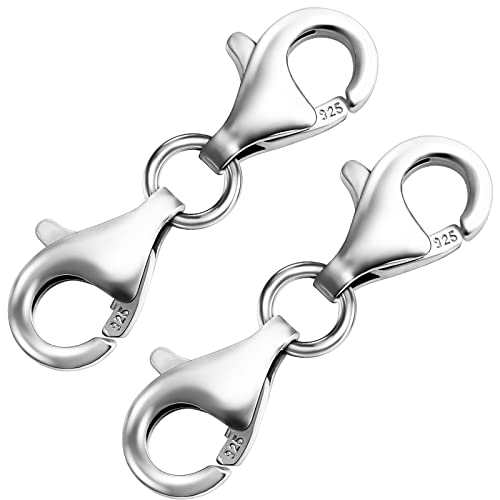 OHINGLT Double Lobster Claw Clasps 925 Sterling Silver Necklace Extender, Double End Design Necklace Clasps and Closures, Bracelet Connector Suitable for Jewelry Making - Image 1