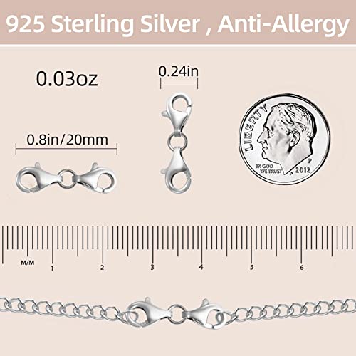 OHINGLT Double Lobster Claw Clasps 925 Sterling Silver Necklace Extender, Double End Design Necklace Clasps and Closures, Bracelet Connector Suitable for Jewelry Making - Image 2