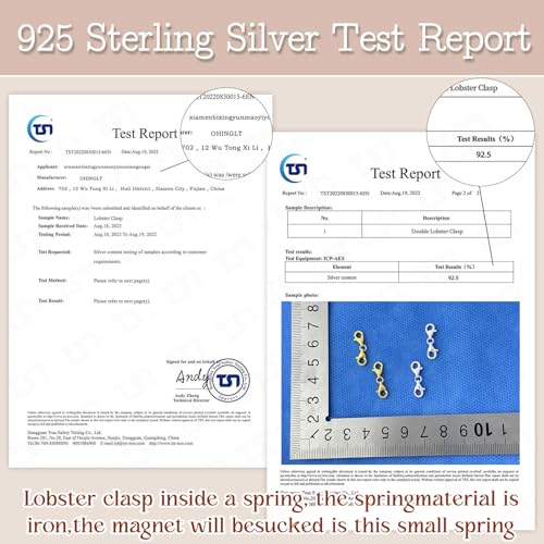 OHINGLT Double Lobster Claw Clasps 925 Sterling Silver Necklace Extender, Double End Design Necklace Clasps and Closures, Bracelet Connector Suitable for Jewelry Making - Image 4