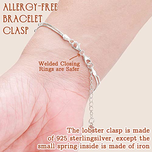 OHINGLT Double Lobster Claw Clasps 925 Sterling Silver Necklace Extender, Double End Design Necklace Clasps and Closures, Bracelet Connector Suitable for Jewelry Making - Image 3