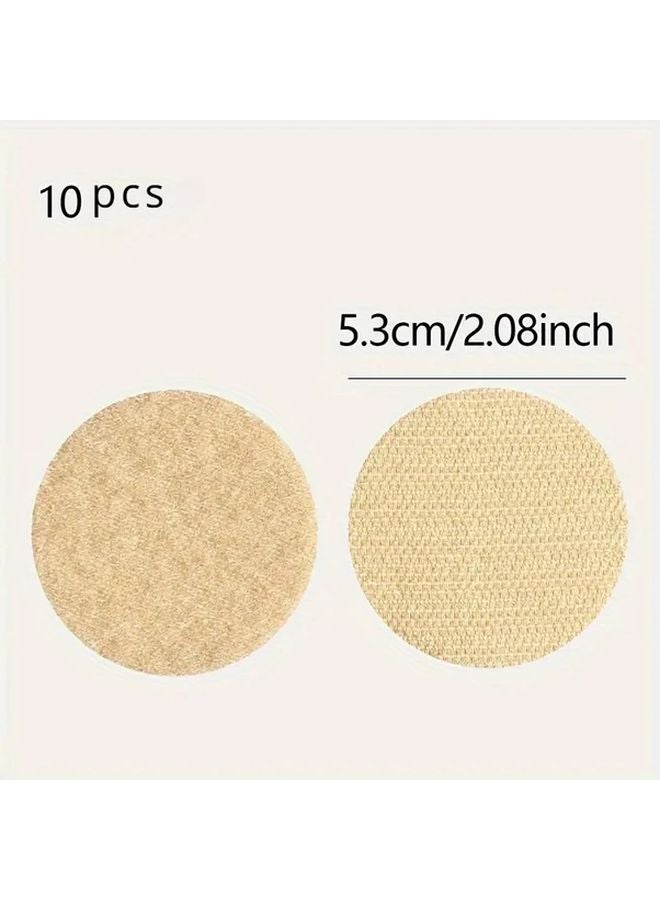 Beige 10pcs Super Sticky Hook And Loop Dots 5cm Round Self Adhesive Coins For Home DIY Crafts - Image 1